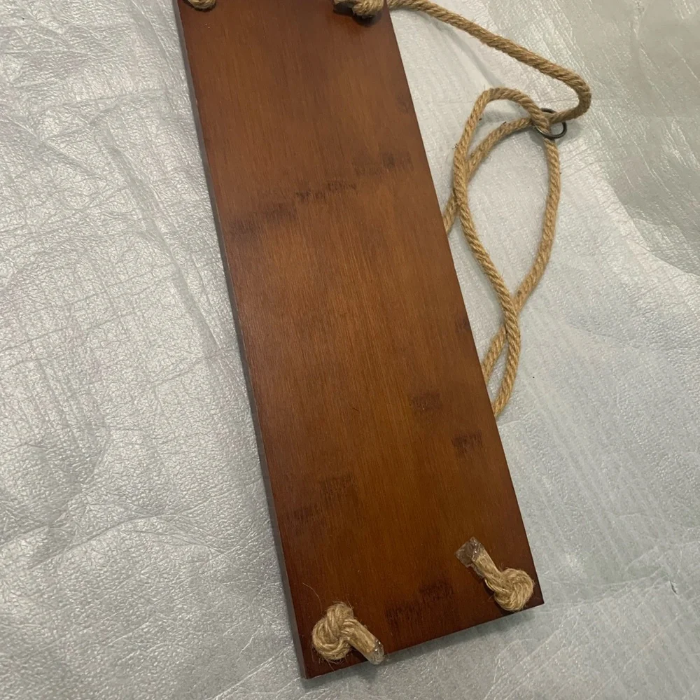 Rustic Wooden Floating Shelf 17”x6” with Adjustable Jute Rope Boho Farmhouse Dec